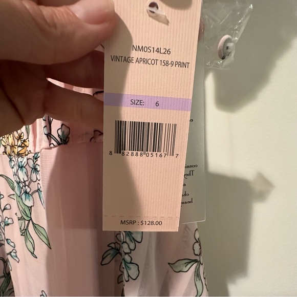 Nanette Lepore Floral Midi Dress size 6 NWT -sheer pale pink - Picture 8 of 10